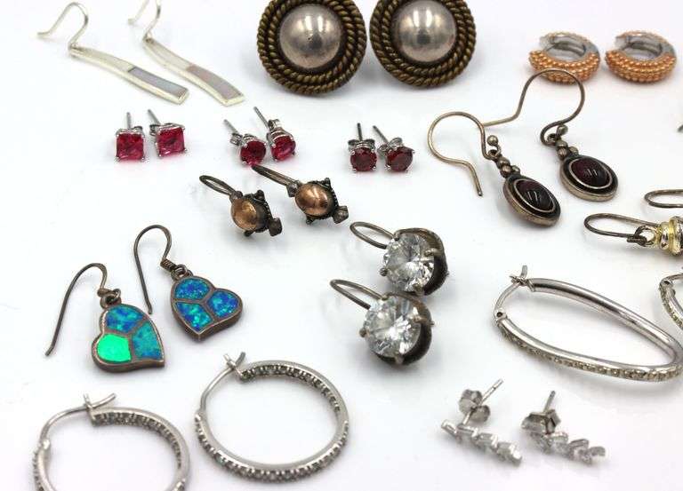 Group lot of vintage 925 sterling silver earrings