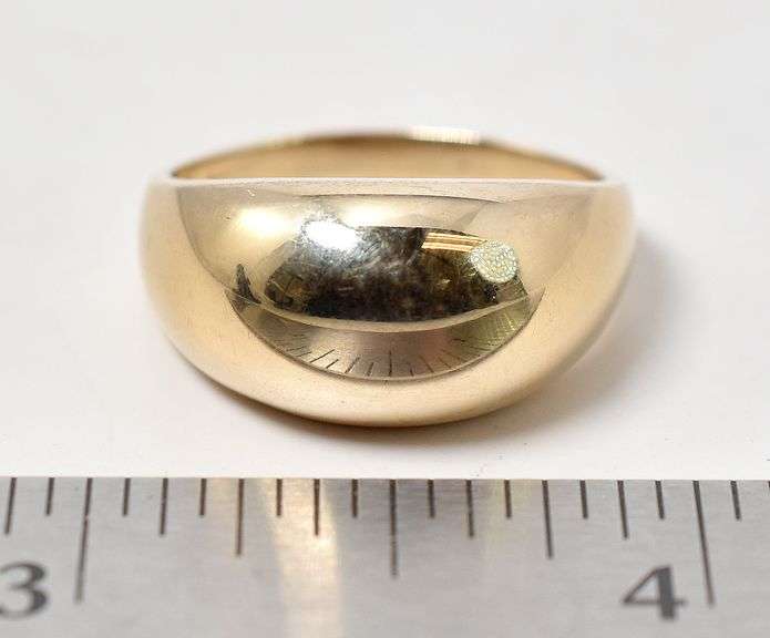 Brilliant 14K Yellow Gold Dome Ring