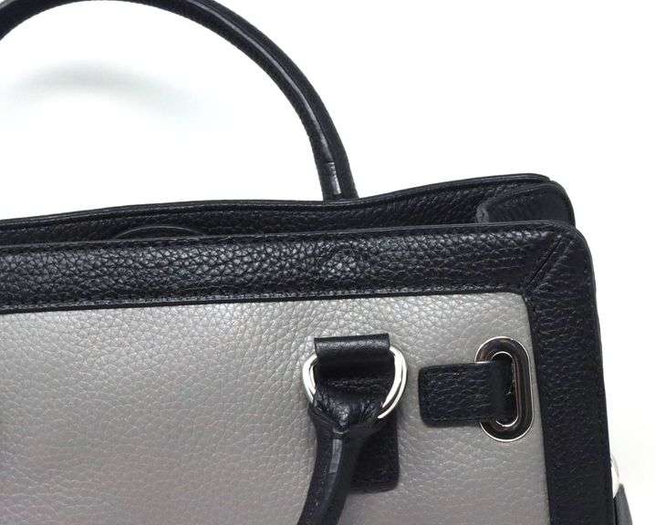 Micheal Kors Hamilton frame out with steel gray black shoulder bag