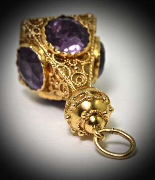 Fabulous 18K Antique Amethyst Watch Fob