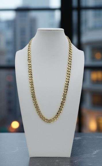 Gorgeius 69.6 Gram 14 Kt Tri-Layered Gold Plate Cuban Link Necklace