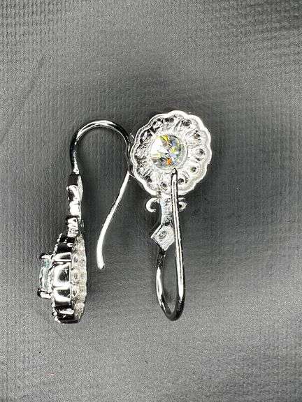 Exceptional 3.15 Ct White Ice Blue Lab Simulated Diamond Earrings