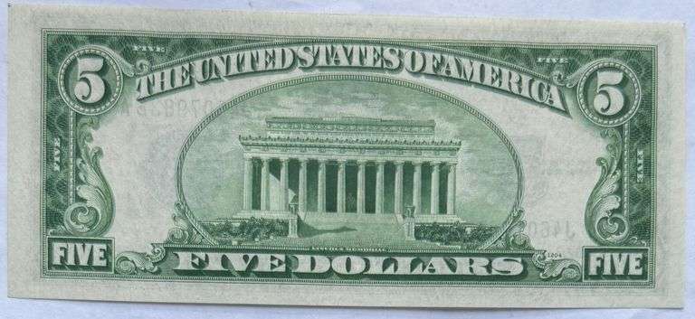 1934 A CH CU $5 Silver Certificate