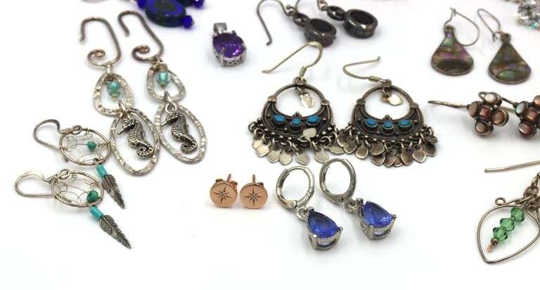 Group lot of Vintage 925 sterling silver earrings