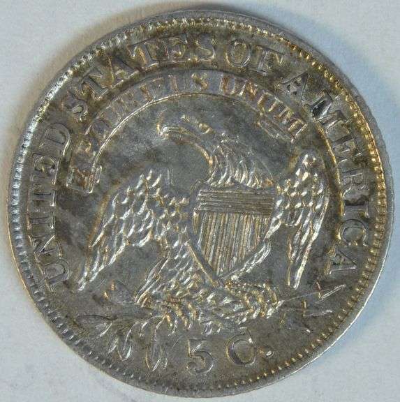 Original Uncirculated 1833 Capped Bust Half Dime. Full strike