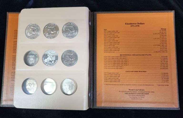 1971-1978 (P, D, S) Complete Ike $ Dansco Set Including Silver & Proofs