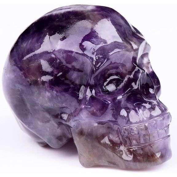 Hand-Carved Amethyst Crystal Skull
