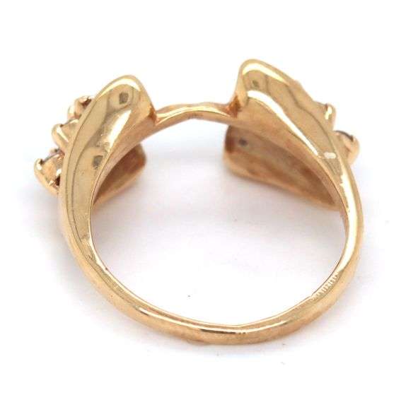 Useful 14K YG and Diamond Insert Ring