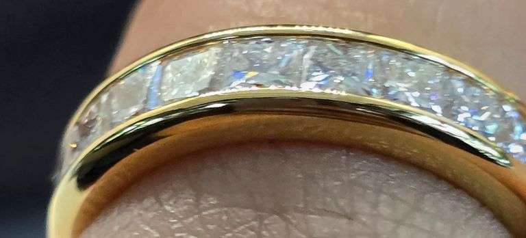 18K Yellow Gold Princess Cut Diamond Ring