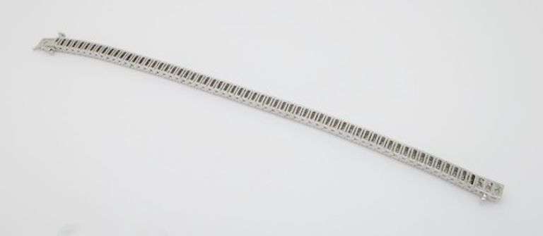 Double Row 6.20CTW Diamond Bracelet in 14k White Gold