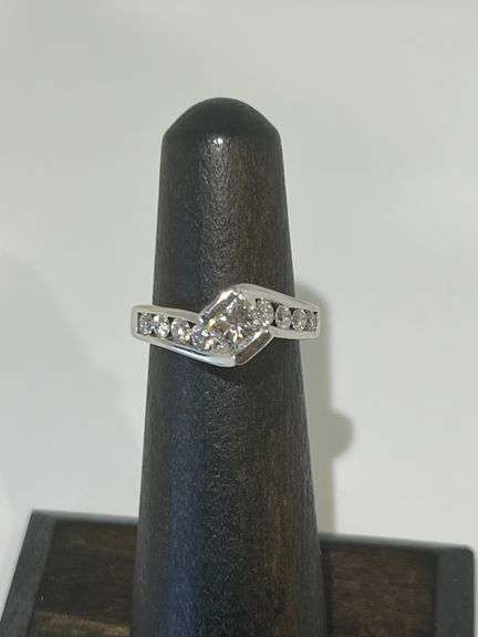 Certified 14K White Gold Diamond Ring