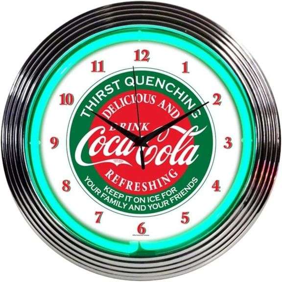 Coca-Cola Evergreen Neon Wall Clock