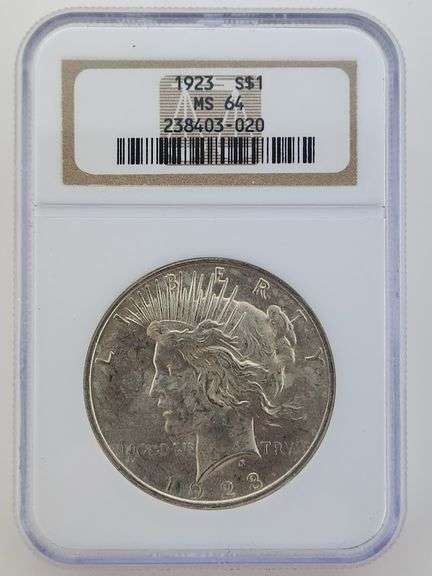 1923 Silver Peace Dollar, NGC MS64