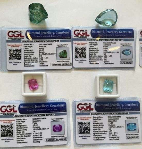 Collection of 13 Gemstones with Certificates