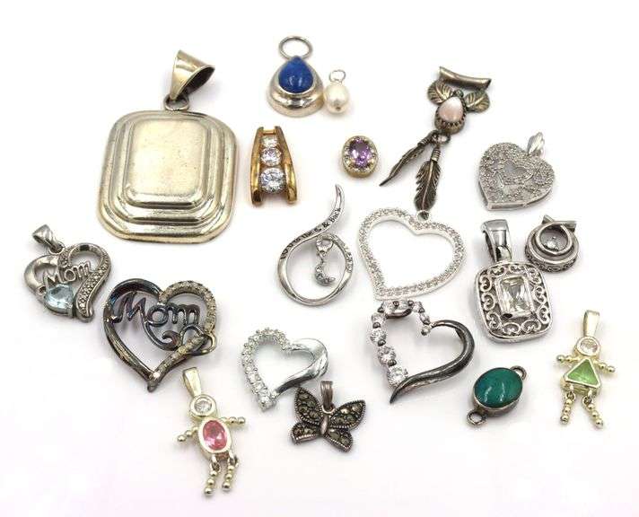 Group lot of Vintage 925 sterling silver pendants