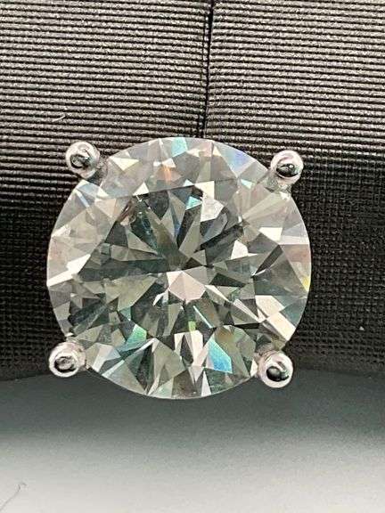 8.00 Carat Round Cut Lab Grown Diamond Stud Earring 14K IGI Certified