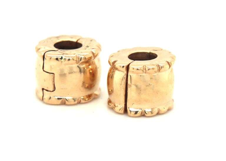 14kt Yellow gold Pandora set of 2 clip charms