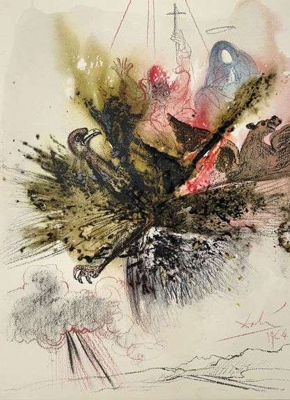 Highly Collectible and Rare Salvador Dali Original Lithograph from the 'Biblia Sacra' Suite