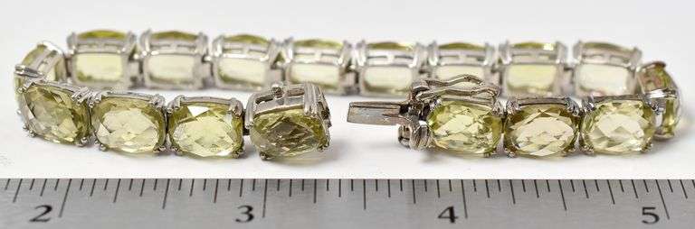 Peridot Gemstone Bracelet in Sterling Silver