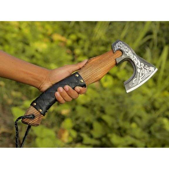Carbon Steel Viking Axe with Rosewood Handle