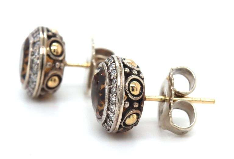 John Hardy bahu Citrine and diamond earrings
