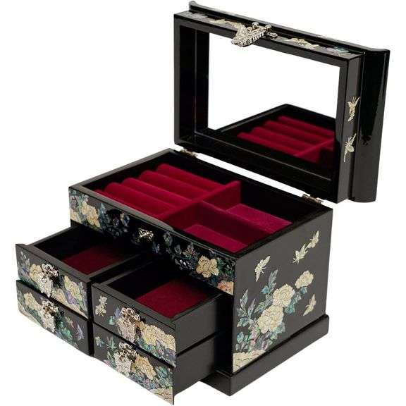 Mother of Pearl Jewelry Box 4-Drawer Organizer