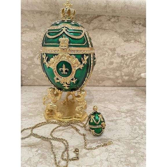 Fabergé-Style Egg 24k Gold 200 Austrian Crystals