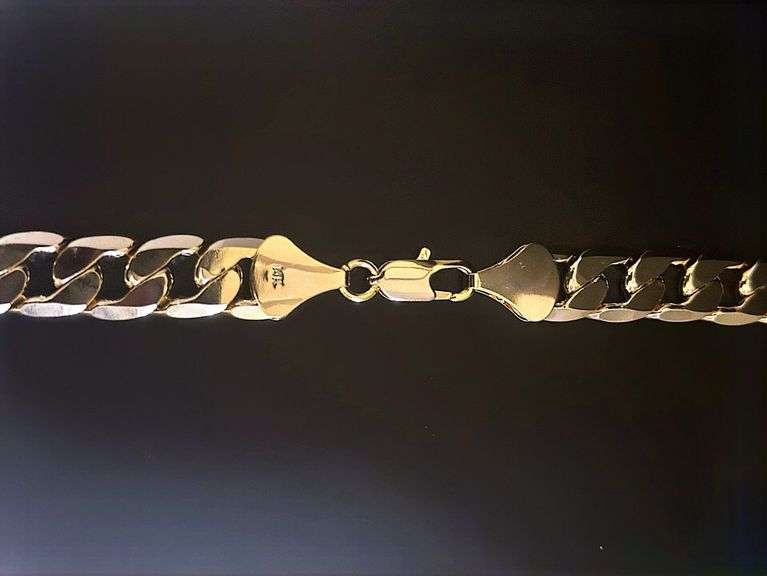 Huge 126.3 Gram 14 Kt Tri-Layered Gold Plate Cuban Link Necklace