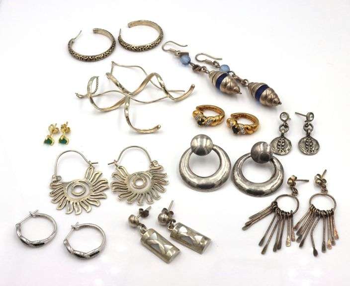 Group lot of vintage 925 sterling silver earrings