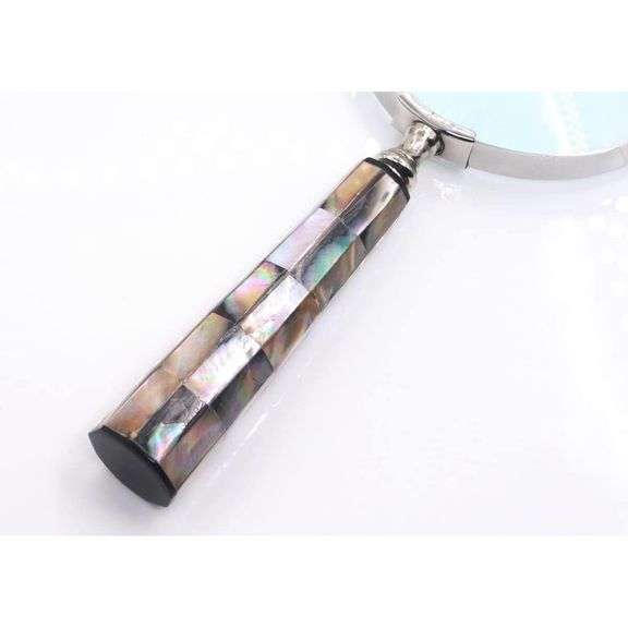 Handheld Magnifying Glass with Mother of Pearl Handle