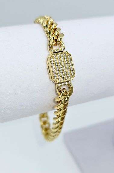 Beautiful 50 Gram Italian 14 K Gold Plated Link Bracelet