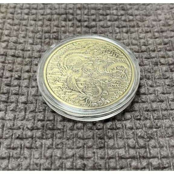 Bronze Dragon and Phoenix Lucky Coin