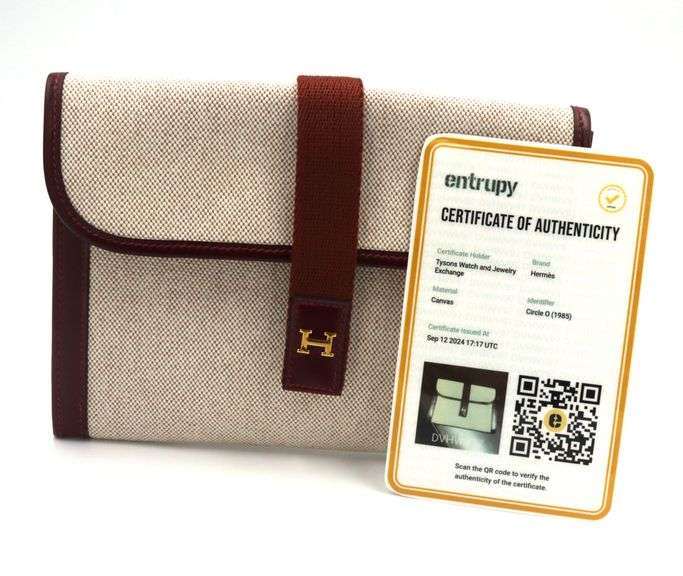 Vintage Hermes Jigepm Canvas Clutch Bag