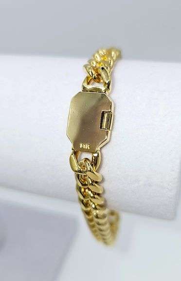 Beautiful 50 Gram Italian 14 K Gold Plated Link Bracelet