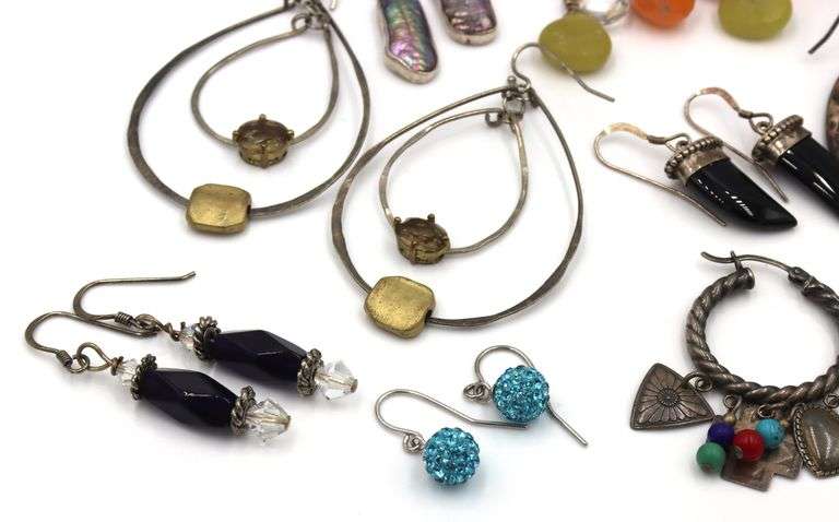 Group lot of vintage 925 sterling silver earrings