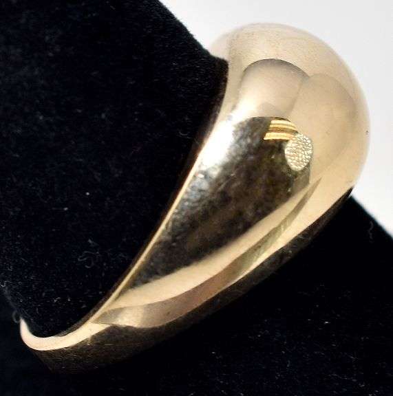 Brilliant 14K Yellow Gold Dome Ring
