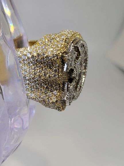 Investment!  Diamond Men’s 14K Yellow Gold Ring with Over 7CTW Natural Diamonds, Size 15
