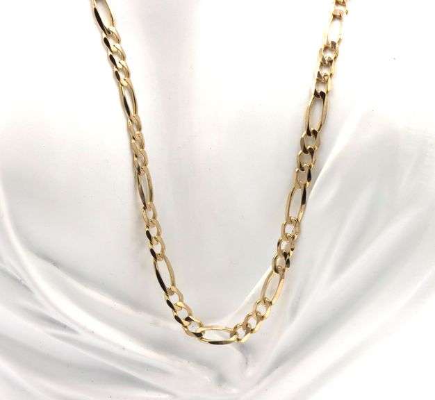Heavy 14kt yellow gold Figaro chain necklace