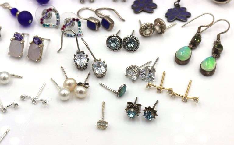Group lot of vintage 925 sterling silver earrings