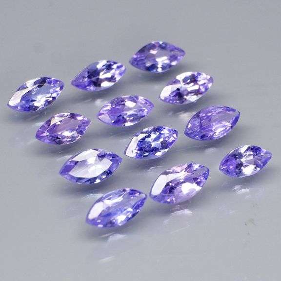 Marquise cut! Unheated! 2.96ct Tanzanite set!