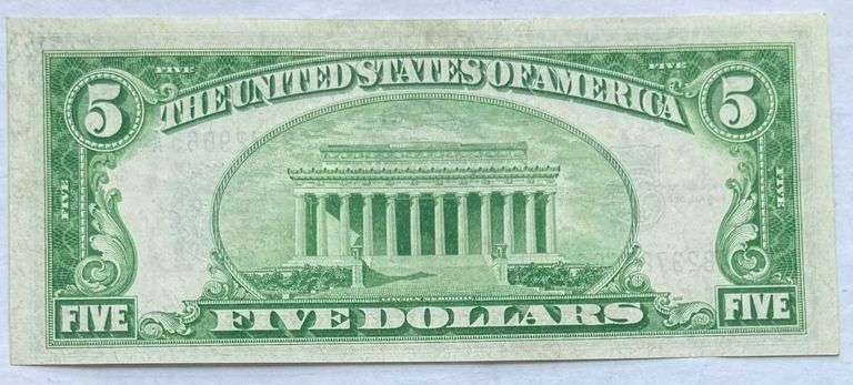1934 CU $5 Silver Certificate.