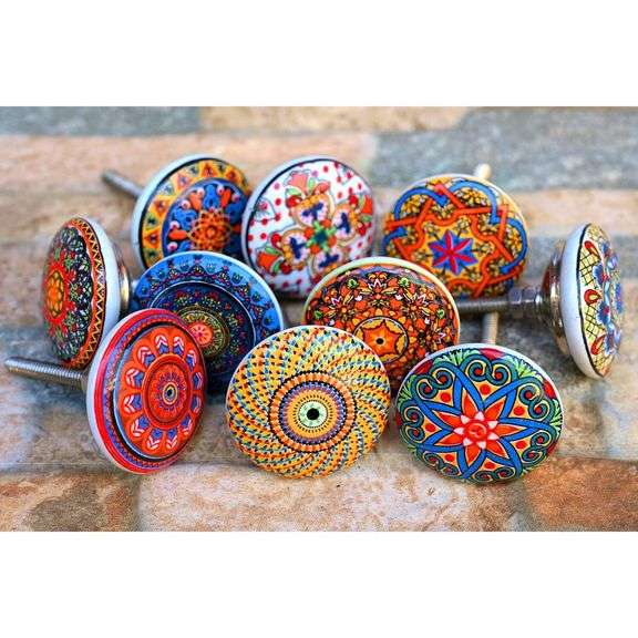Lot of 10 Ceramic Drawer Pulls