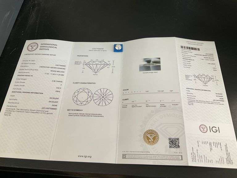 6.08 CARAT LOOSE DIAMOND ROUND BRILLIANT CUT