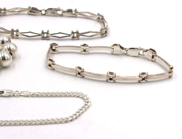 Group of 4 vintage 925 sterling silver bracelets