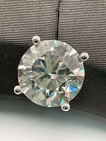 8.00 Carat Round Cut Lab Grown Diamond Stud Earring 14K IGI Certified