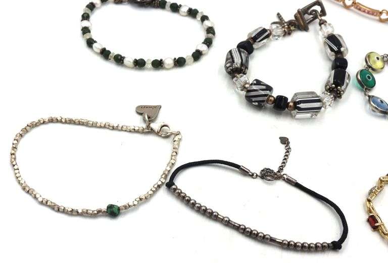 Group of 8 vintage 925 sterling silver bracelets