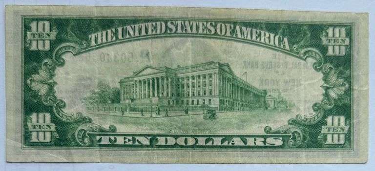 $10 NY National Currency 1929 Series Note