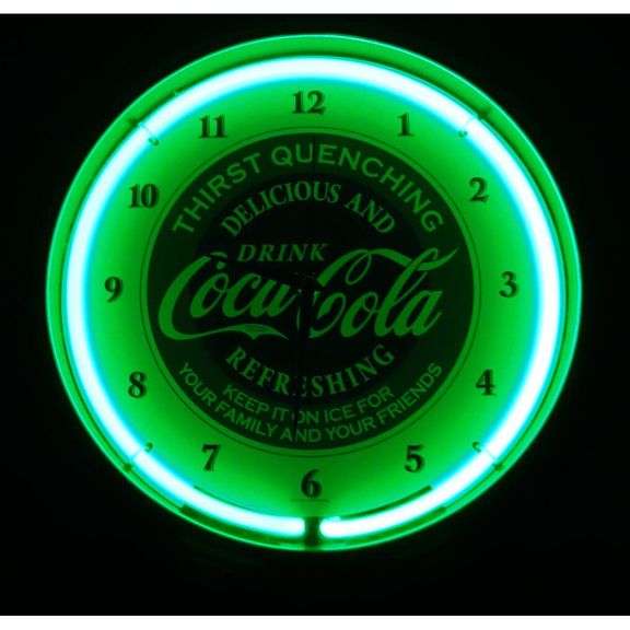 Coca-Cola Evergreen Neon Wall Clock