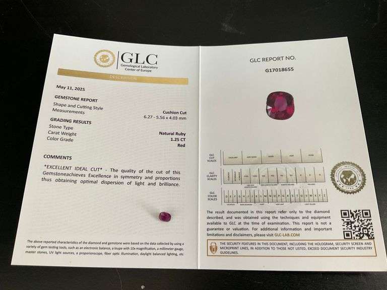 CERTIFIED NATURAL RUBY RED EXCELLENT IDEAL CUT CUSHION
