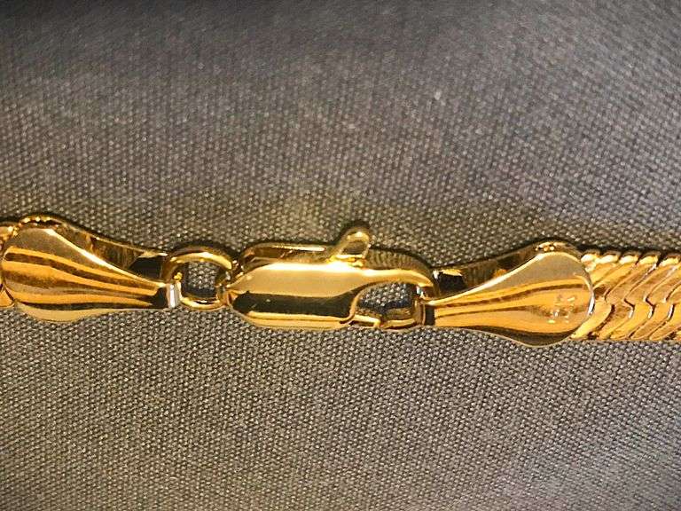 Impressive 32 Gram 18 Kt Gold Plated Herringbone Necklace